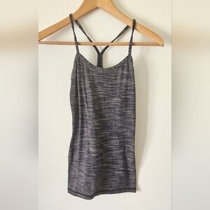 Lululemon gray marled workout top with built in bra